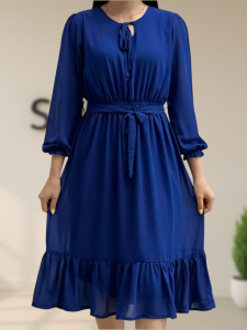 خرید پیراهن زنانه آبی کاربنی قسطی